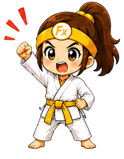 FX道場のキャラクター(ガッツポーズ)
